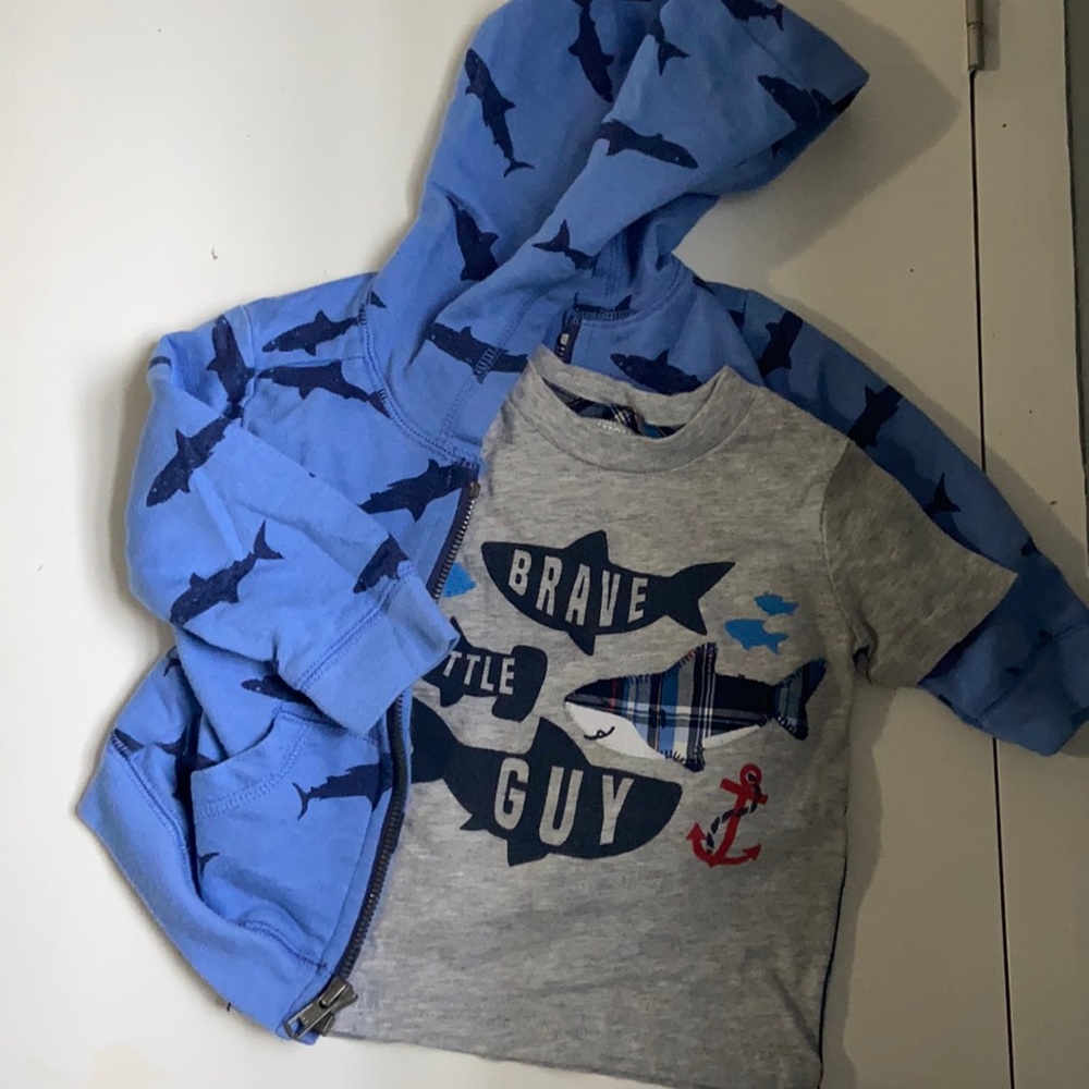 Zip up and t shirt